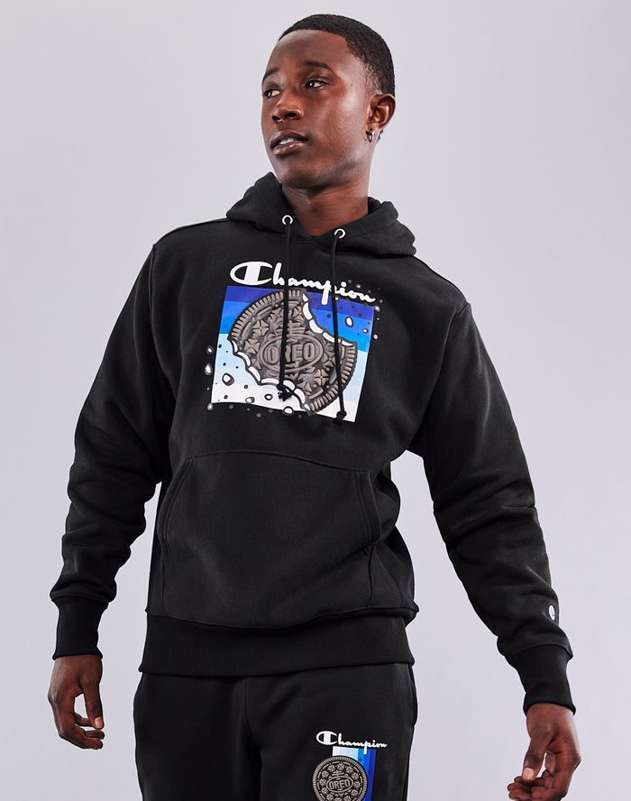 Champion Mens Hoodie NZ - Oreo® Reverse Weave Cookie Bites Black ( 8275-NDOIW )